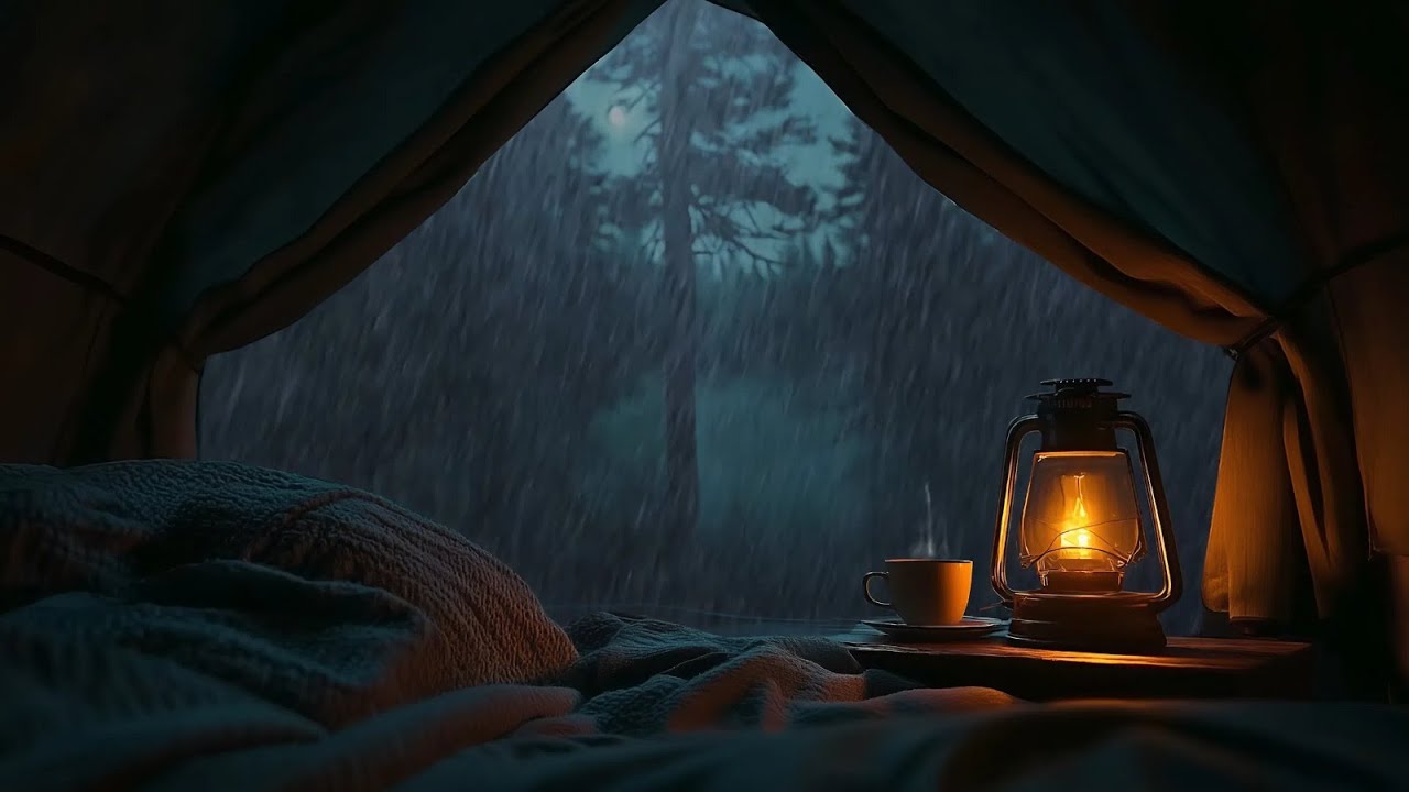 🌙 Dreamy Rain Night 🕯️ Cozy Cabin Ambience with Lantern Glow 🌧️ Deep Sleep & Relaxation