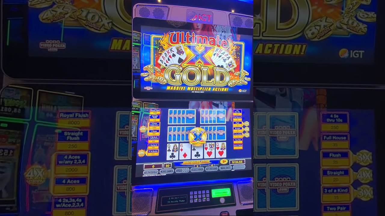 Got a screen full of multipliers and made some money at Ultimate X Gold video poker
