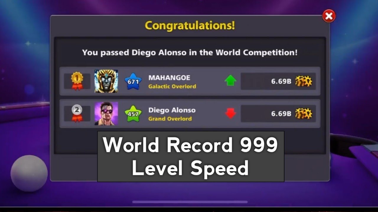 8 ball pool || World Top Rank 1 Insane Speed || 2.10 hour 6.70 b World Record Speed ||