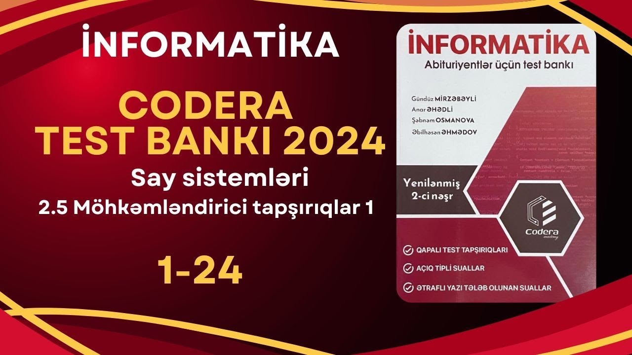 Codera 2024 Yeni nəşr test bankı-Say sistemləri - 2.5 Möhkəmləndirici tapşırıqlar 1