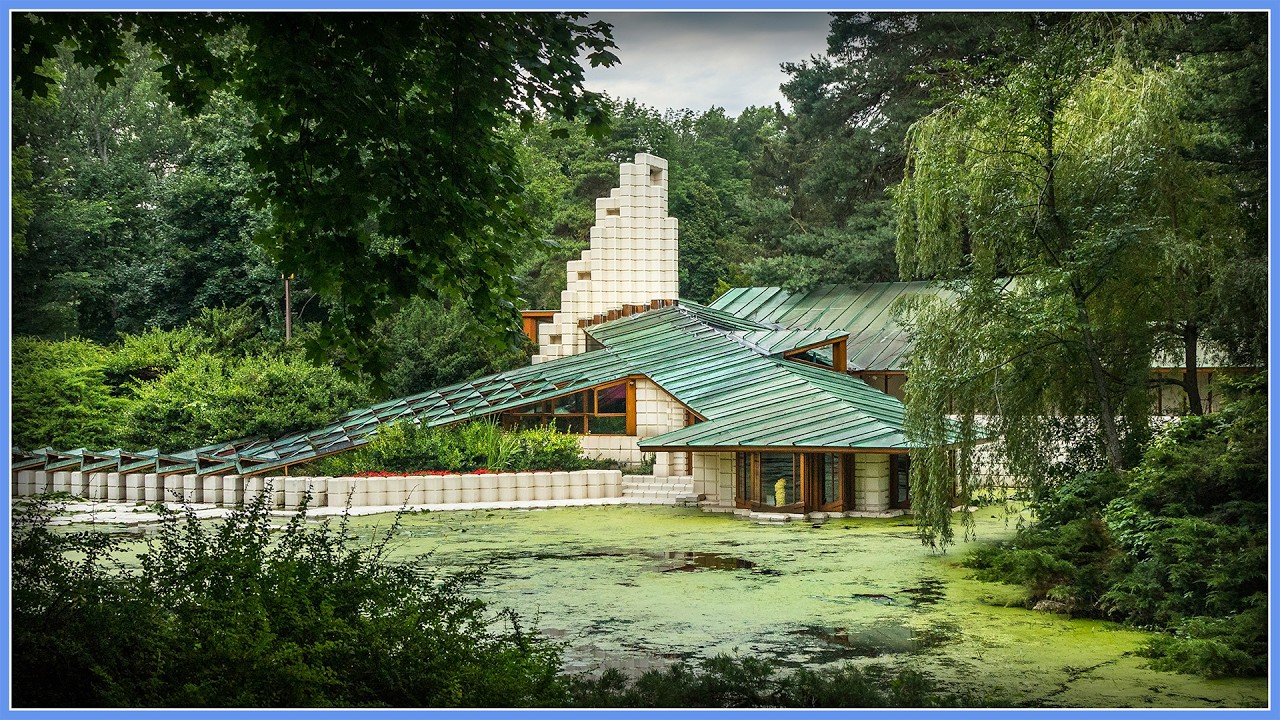 A House Built Into a Pond: Dow Chemical Fortune Heir's Mansion | Alden B. Dow Home & Studio