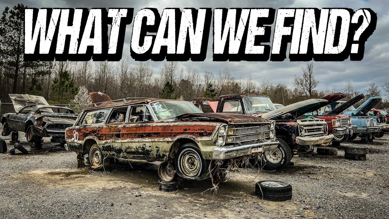 Exploring Vintage JUNKYARD Cars Left ABANDONED! Major Parts Haul!