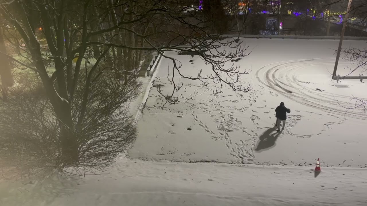 Playing in the snow with my wife