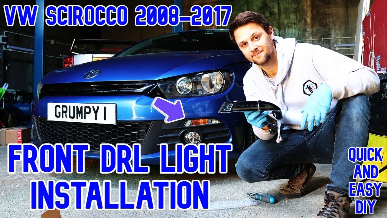 Установка передних ДХО на VW Scirocco 2008-2017. Быстрая замена передних фар своими руками. СКИДК...