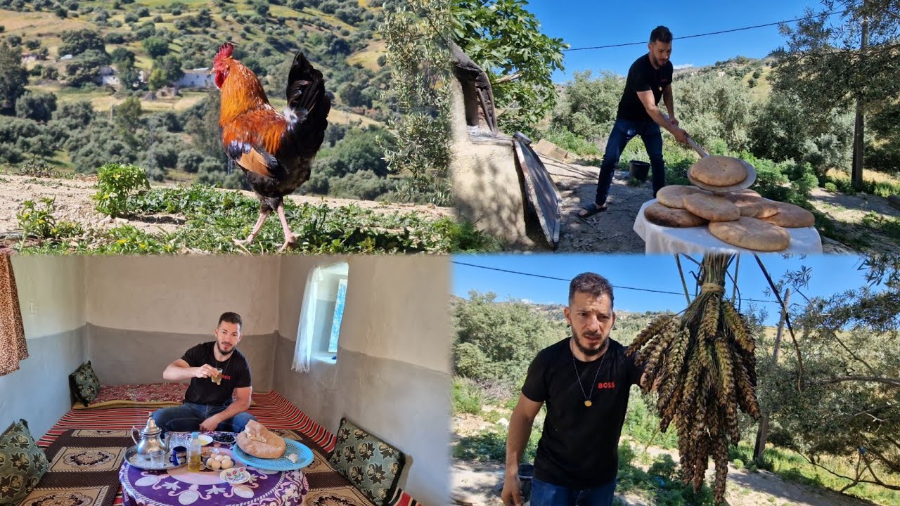 خبز البادية على الحطب جمع البيض البلدي قبيلة بني فراسن التسول تازة taza city