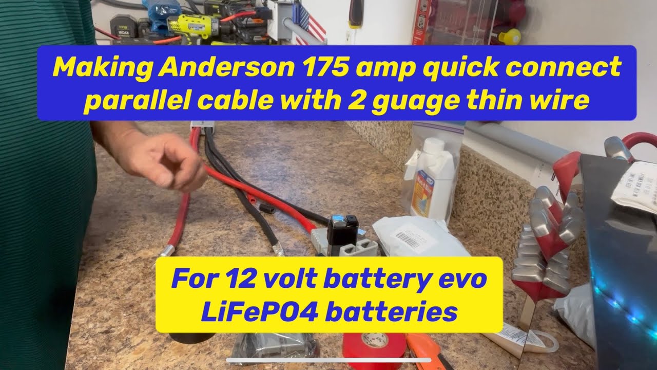 LiFePO4 Anderson 175 amp parallel cable, super easy to make to quick disconnect battery banks.