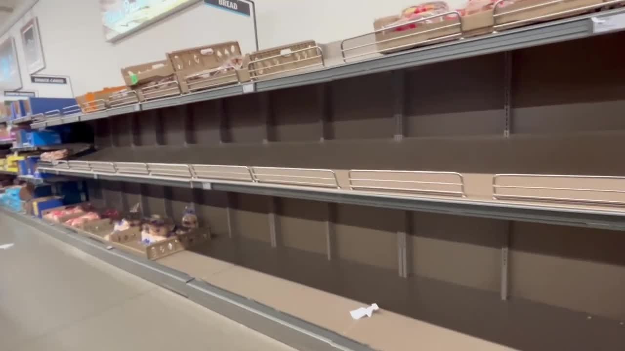 Communities see empty shelves, crowds at grocery stores ahead of predicted winter storm