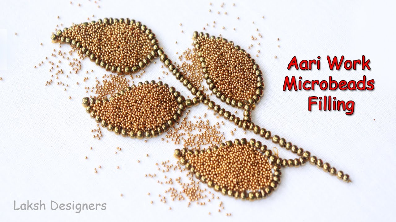 Aari work microbeads filling method tutorial for beginners / aari work basic stitches online class