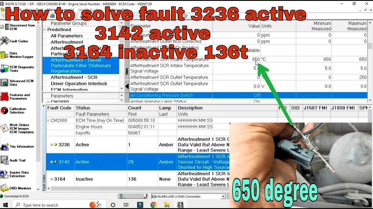 How to solved 3142 fault and 3236 and 3164 in Cummins