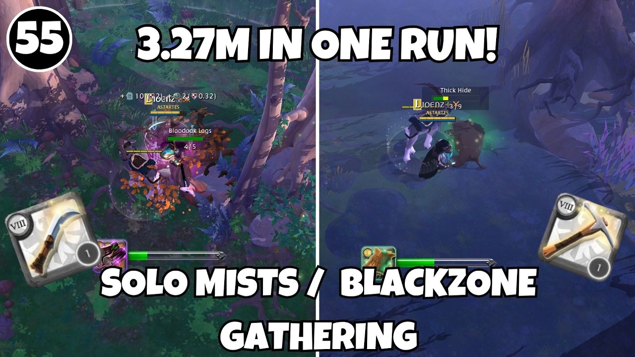 SOLO BLACKZONE/MISTS GATHERING #55 | Albion Online