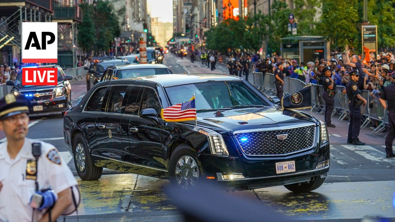 LIVE: Outside Madison Square Garden as Trump attends Knicks vs. Spurs