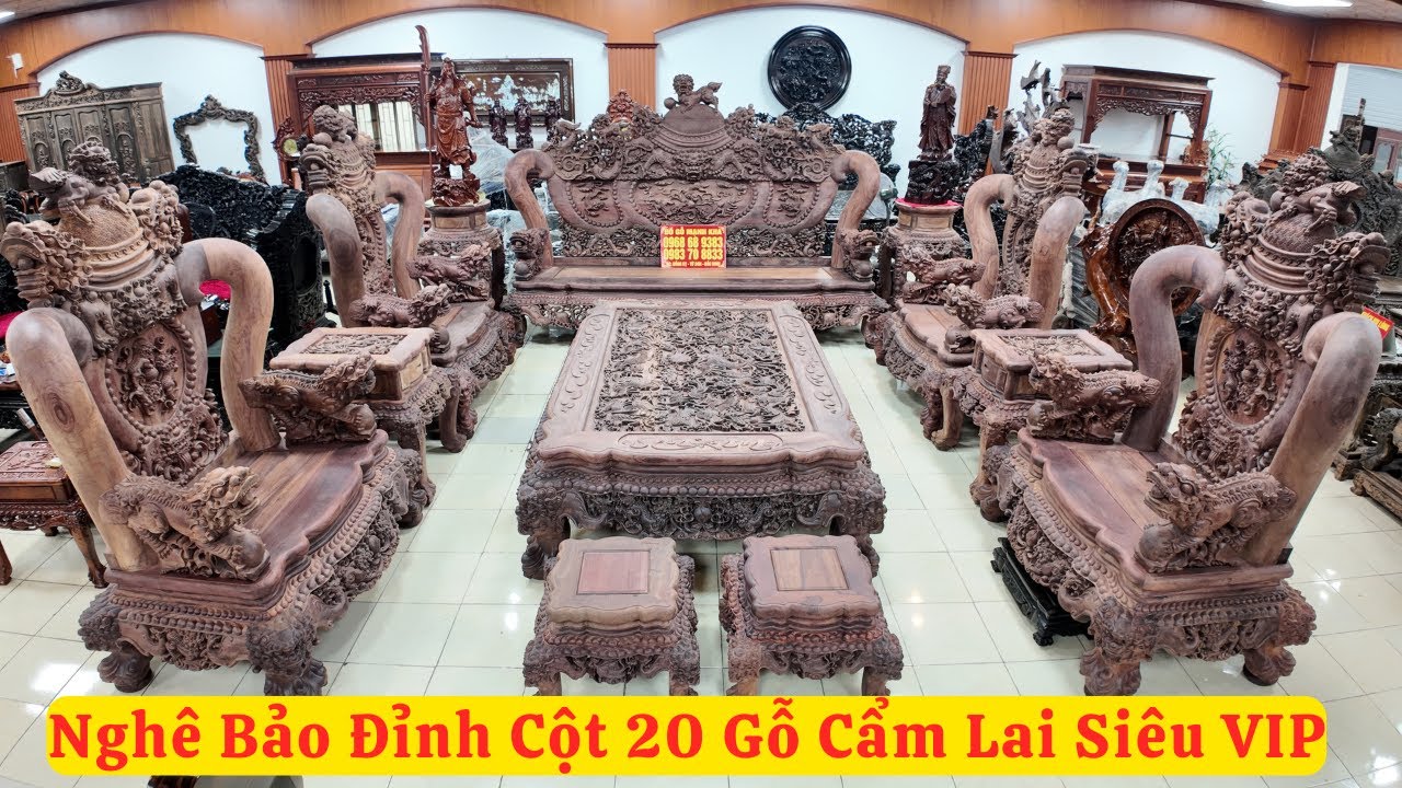 Siêu Phẩm Nghê Bảo Đỉnh Cột 20 Gỗ Cẩm Lai Hàng Siêu VIP Ra Mắt ( đồ gỗ đồng kỵ mạnh kha )