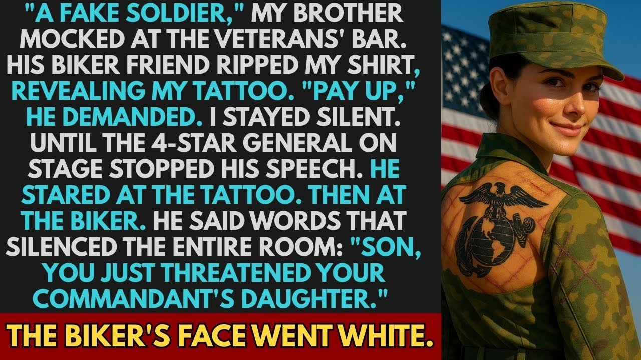 Biker Ripped My Shirt — Until A General Said 7 Words That Made The Whole Bar Go White