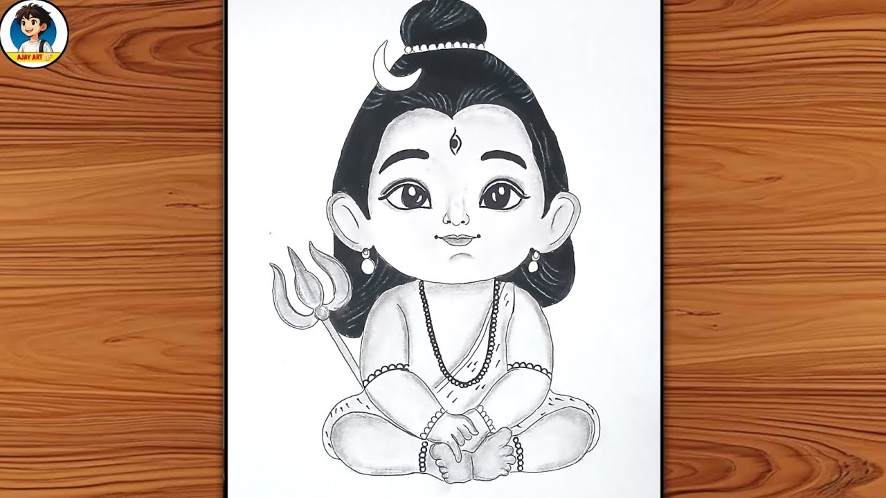 Mahashivratri Special Cute Shiv Ji Drawing 💙🪷 | Step by Step Easy | How to Draw Shiv ji 