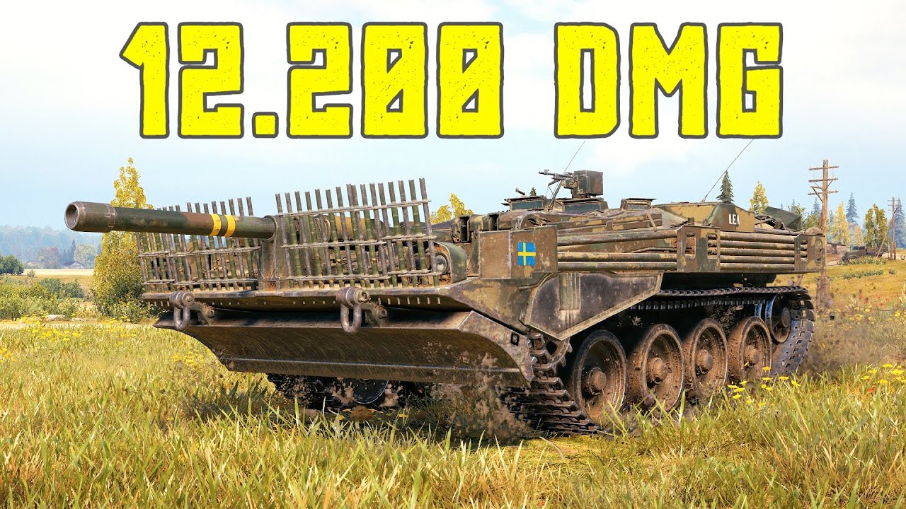 World of Tanks Strv 103B - 12,200 Damage Sniping From Bushes.