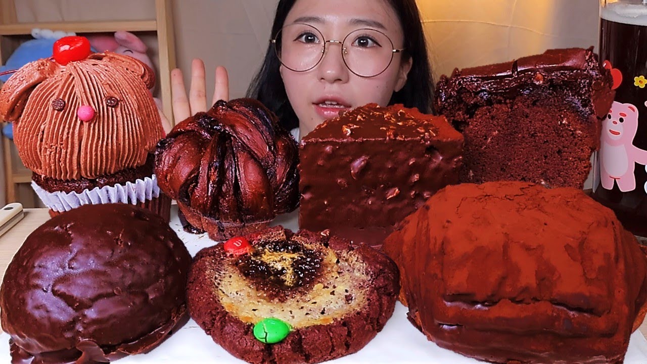 초코 특집🍫 CHOCOLATE PARTY 초코빵 초코케이크 쿠키 파운드 더티초코 초콜릿 디저트 먹방 Dessert Mukbang