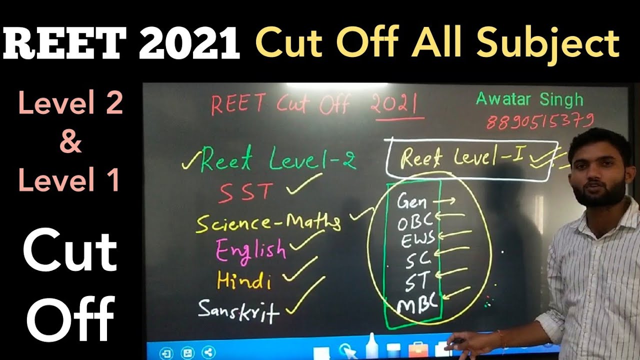 REET Cut Off 2021 Level 2 and Level 1 Category Wise | Reet 2021 Cut Off All Subjects | Awatar Sir