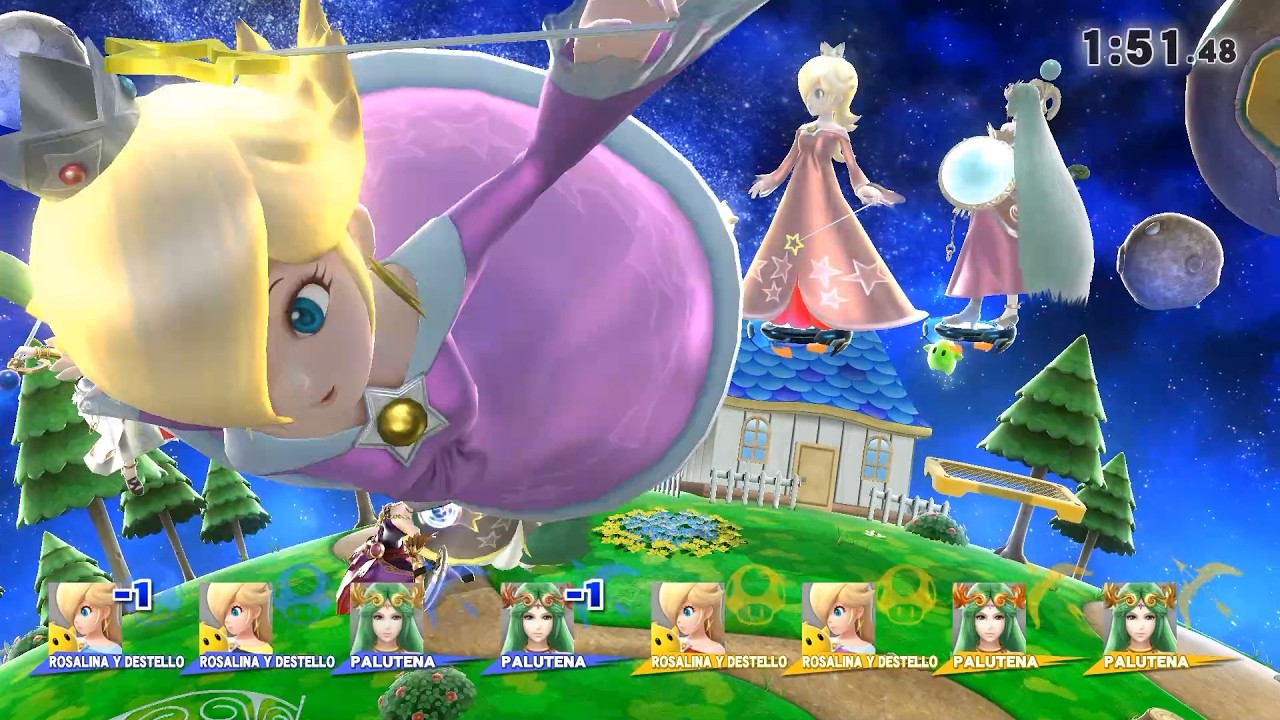 Smash Wii U - Mega Giant Team Rosalina and Palutena Battle (Only Blast and Screen KO)