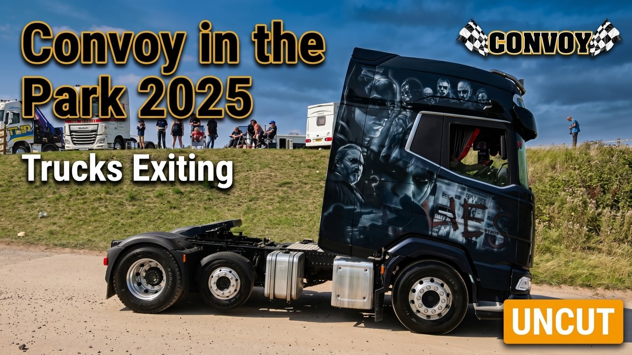 Convoy in the Park 2025 - 340 Trucks Exiting the Show in Style ! (UNCUT)