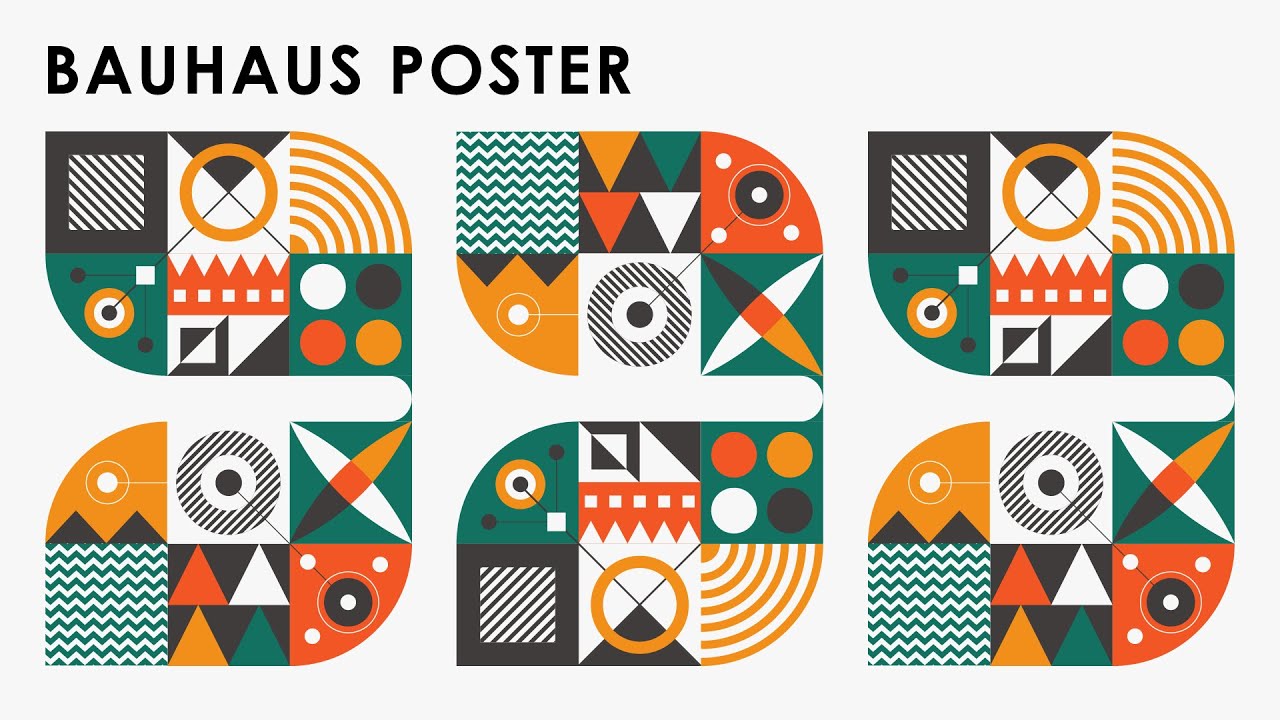 Bauhaus Poster In Adobe Illustrator | Vector Art | Minimal Swiss Design