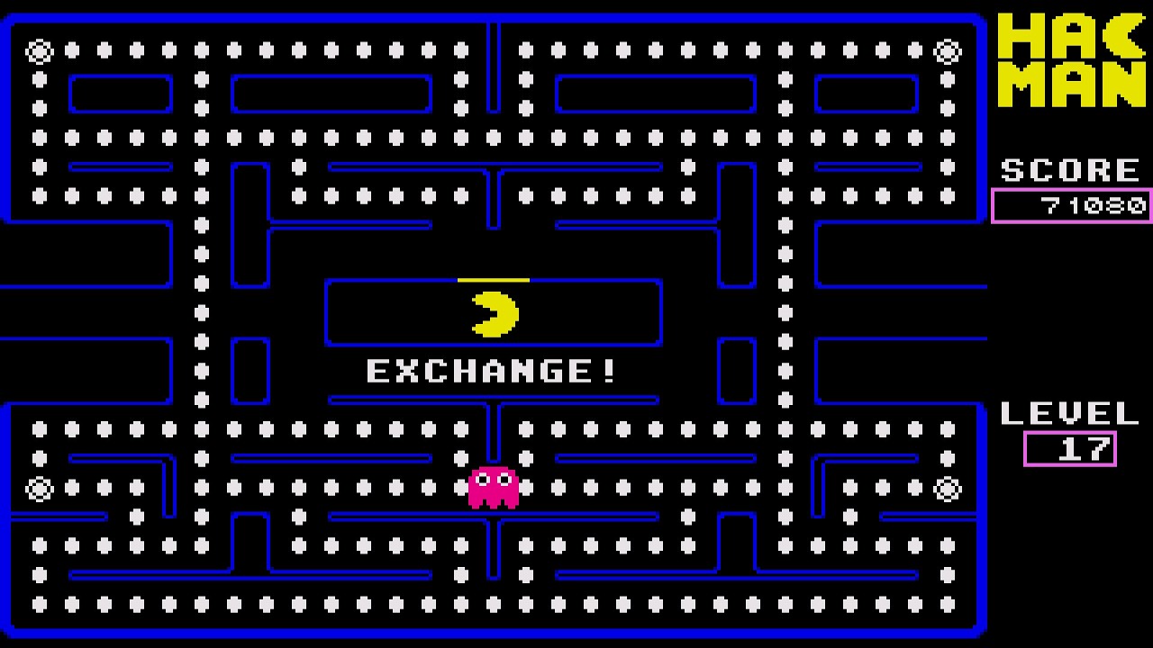 ATARI ST GHOSTS HOUSE BECAME PACMANS HOUSE EXCHANGE POSITIONS LEVEL 17 HACMAN I HAC MAN 1 PACMAN PAC