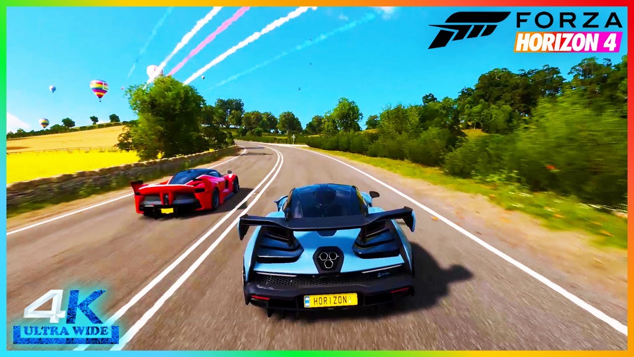FORZA HORIZON 4 SUPER ULTRA WIDE 4K 3840x1080 VIDEO