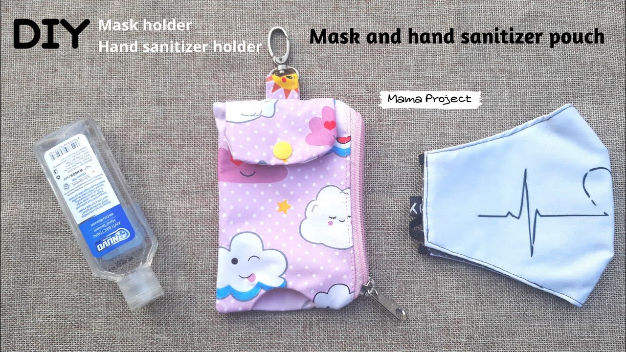 Mask and hand sanitizer pouch | Mask and hand sanitizer holder | Mask pouch diy