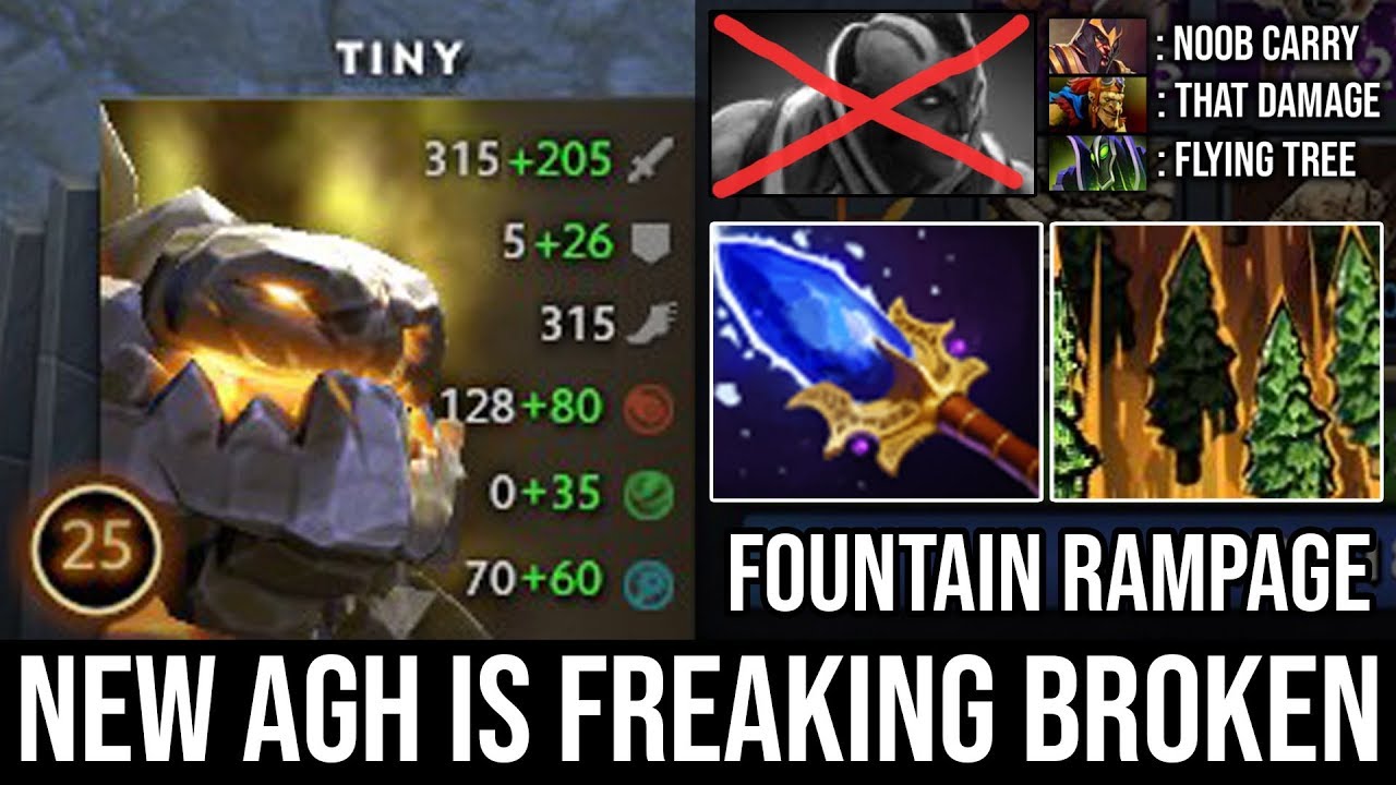 WTF New Scepter Tiny Non-Stop Throwing Tree = Ez RAMPAGE Deleted Anti Mage by Top Immortal DotA 2