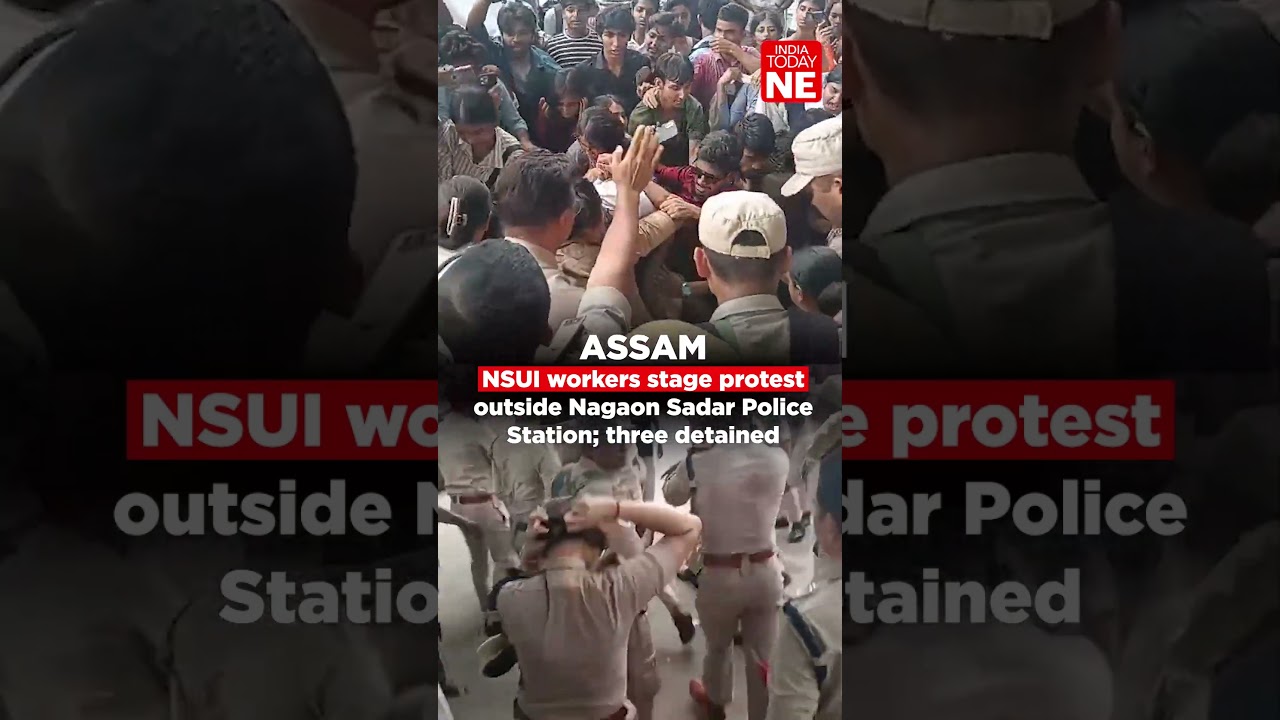 NSUI workers stage protest outside Nagaon Sadar Police Station; three detained