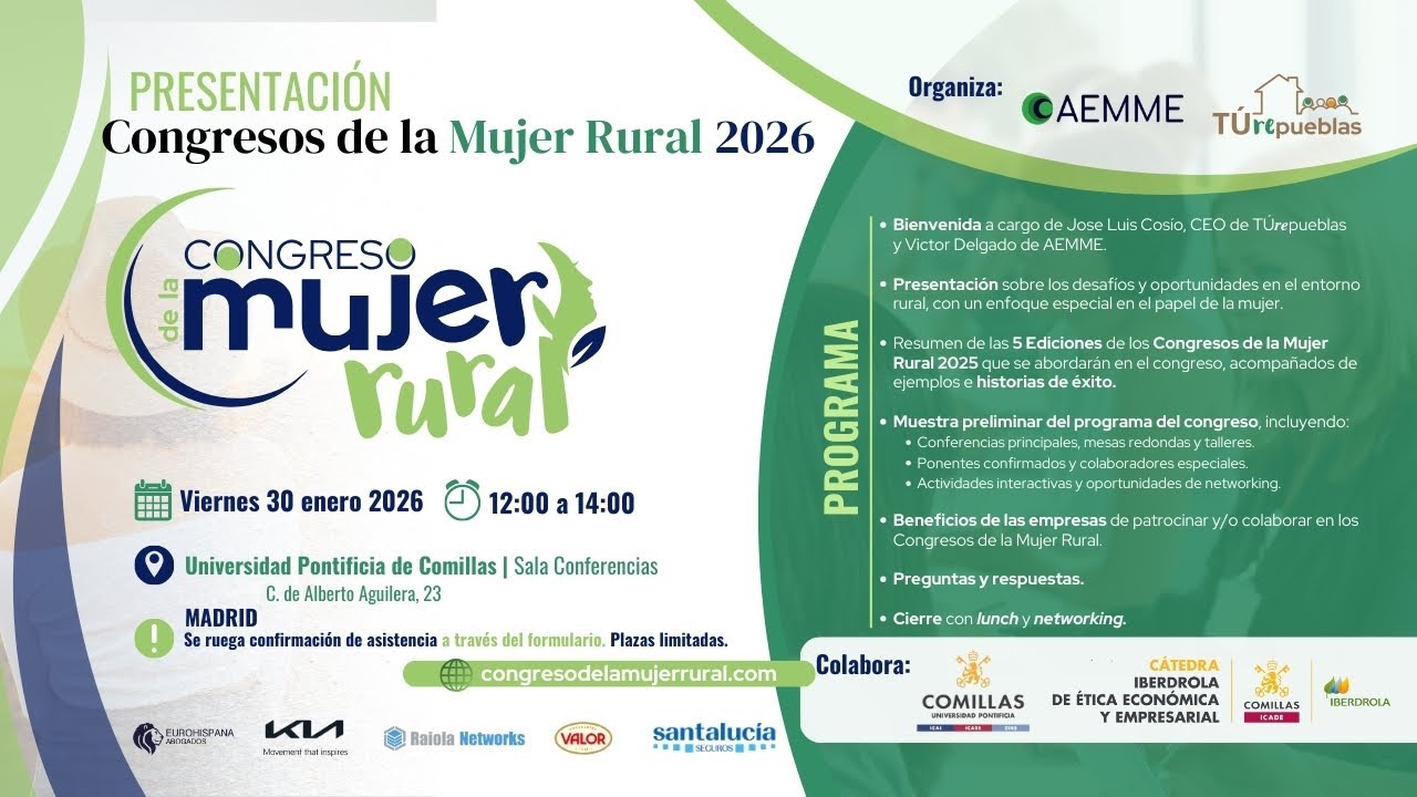 Presentación Edición 2026: Construyendo el Futuro de la Mujer Rural en la Univ. Pontificia Comillas