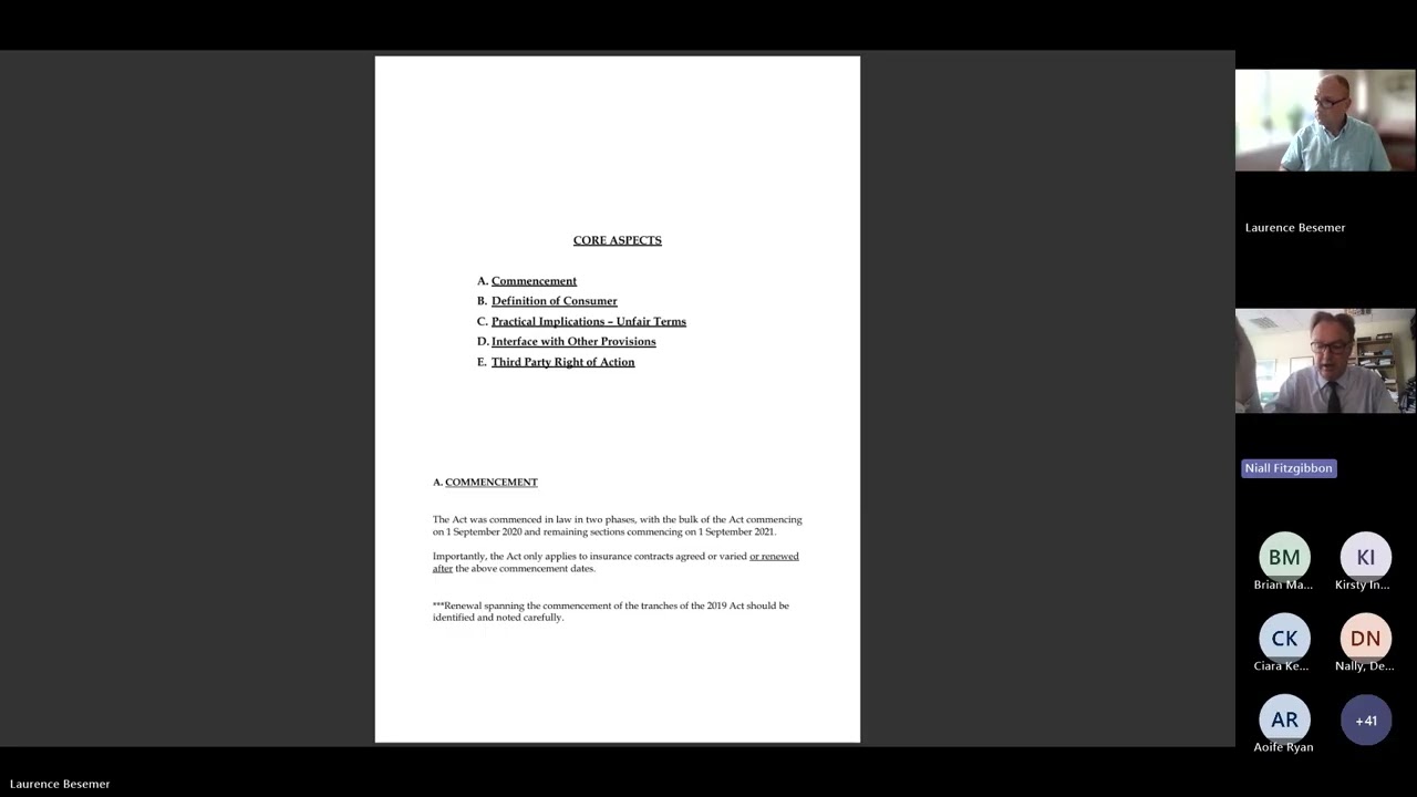FOIL Ireland Event - The Consumer Insurance Contracts Act 2019