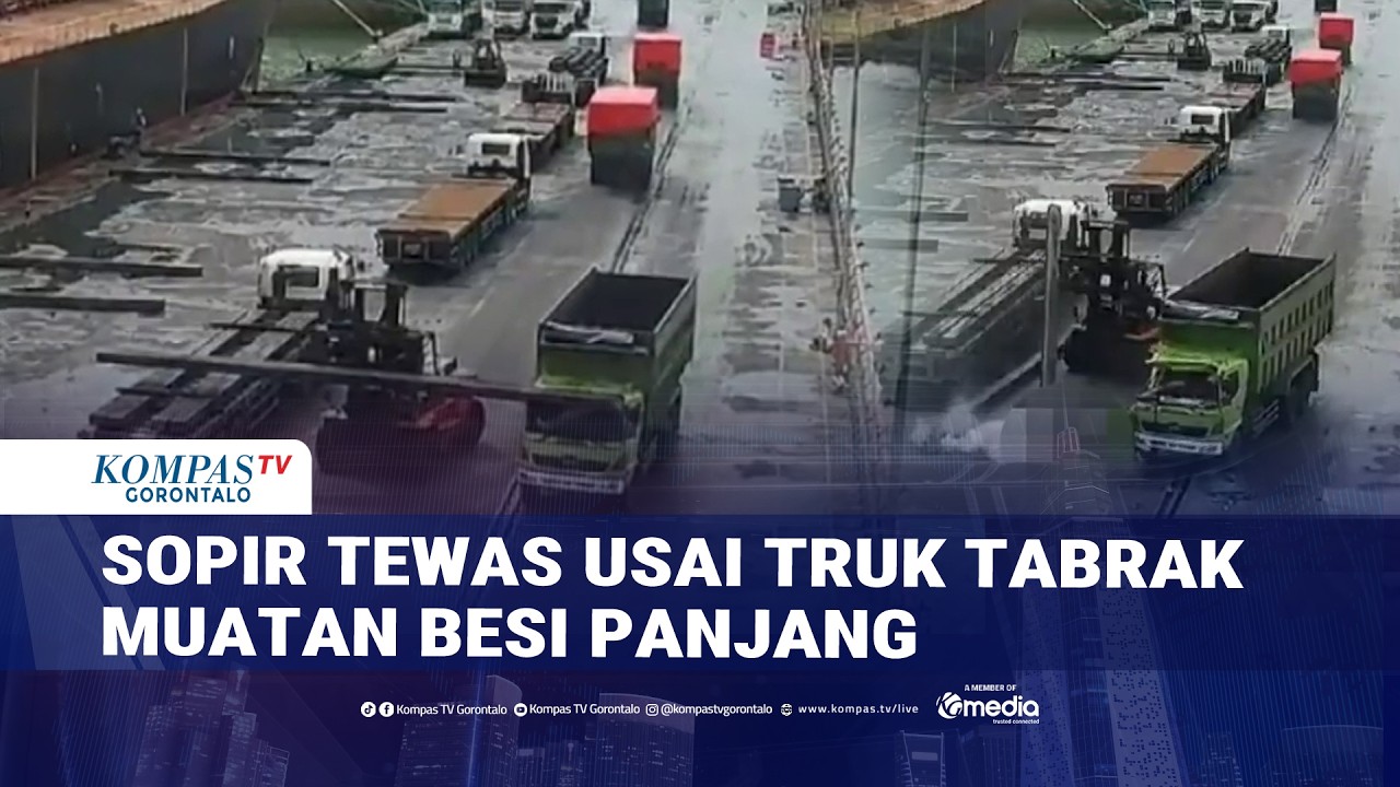 Sopir Tewas UsaI Truk Tabrak Muat Besi Panjang