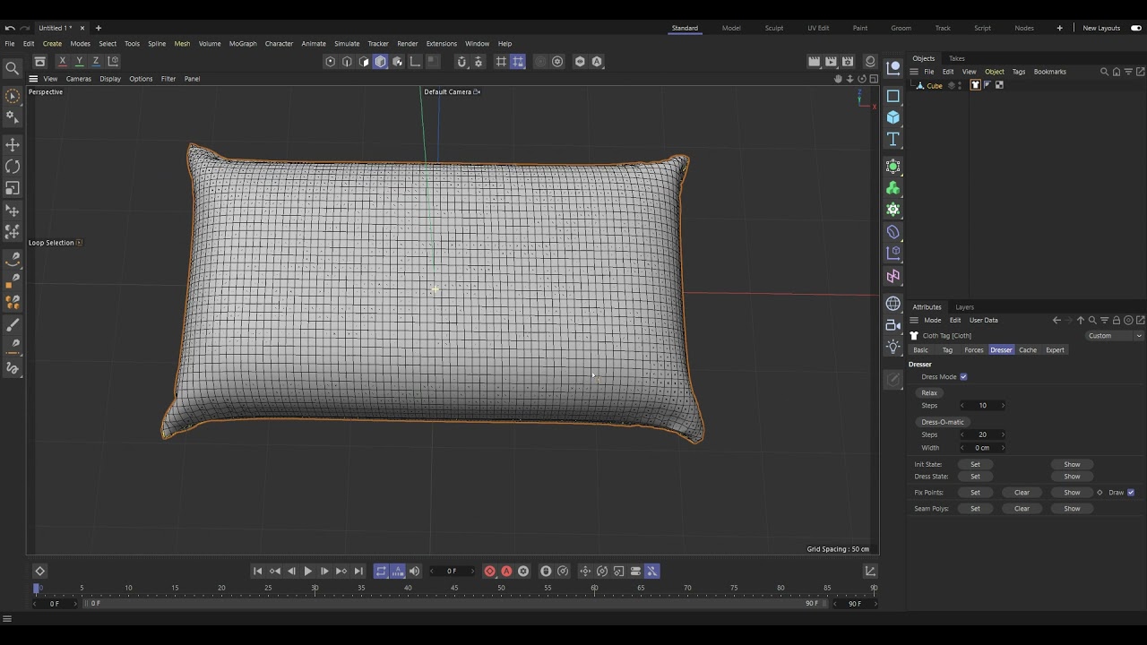 Pillow (Cloth vs Soft Body) - Cinema 4D