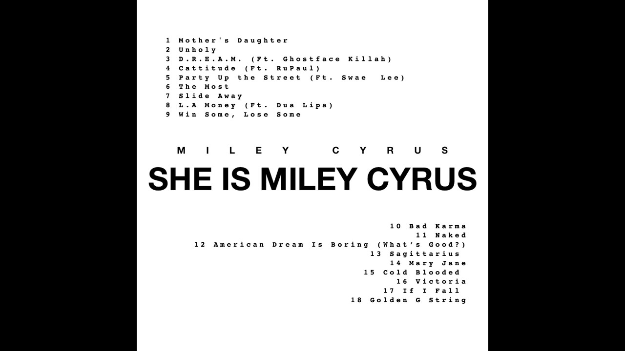 Miley Cyrus - SHE IS MILEY CYRUS (FULL ALBUM)