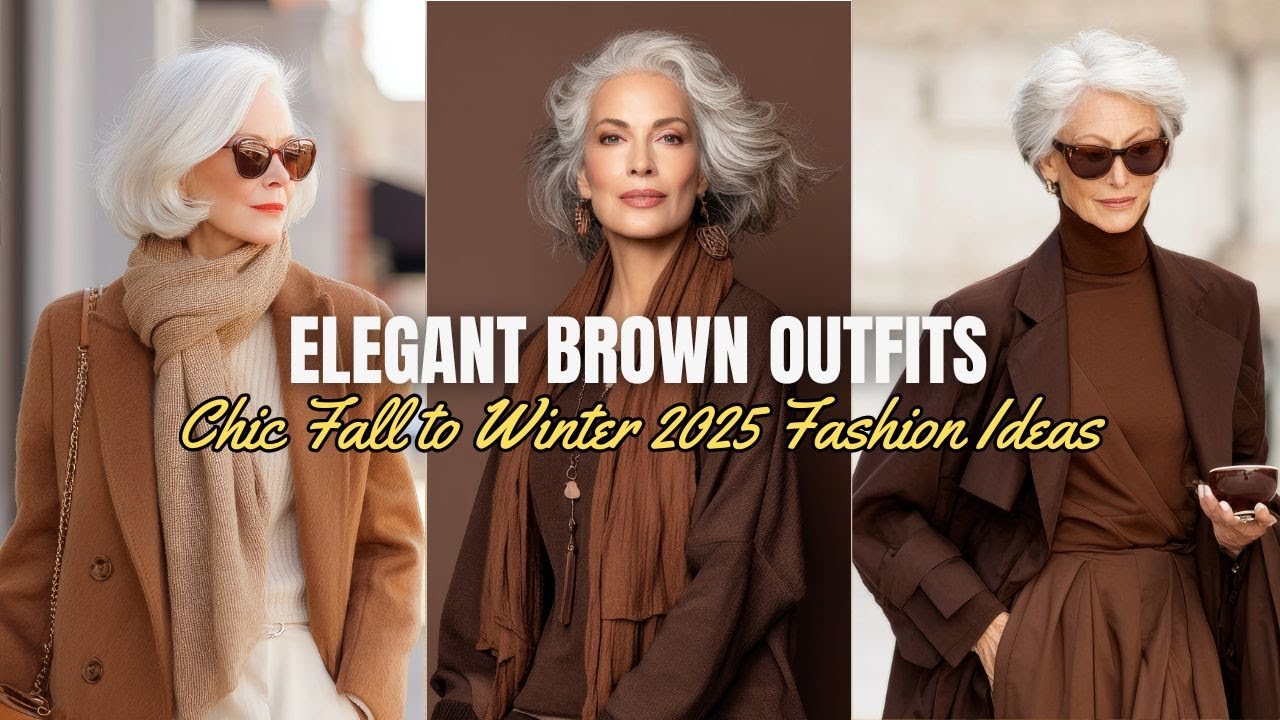 Elegant Brown Outfits for Women Over 60 🍂 Chic Fall to Winter 2025 Fashion Ideas