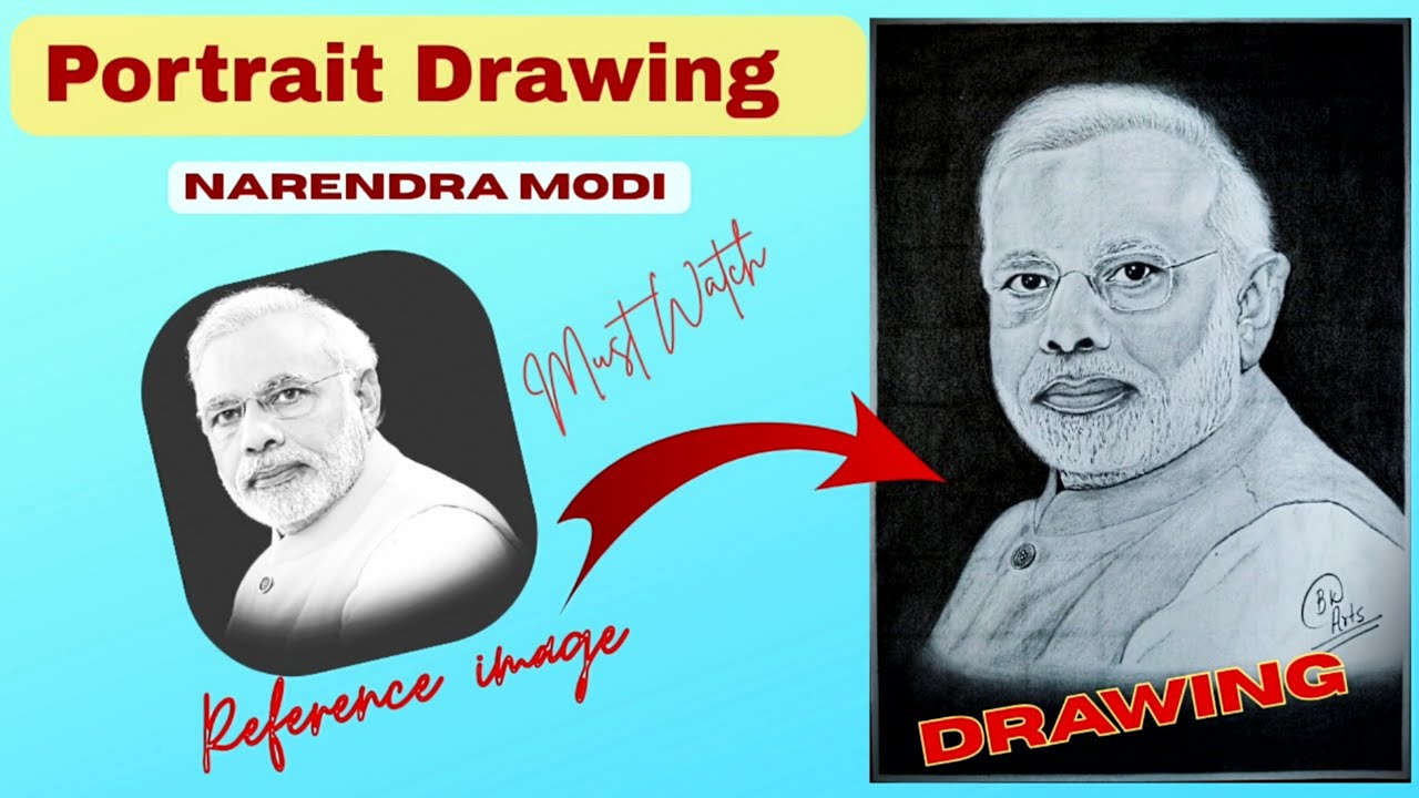 ✍️Narendra Modi Portrait Drawing 🎨 Realistic Pencil Sketch✍️#artist #narendramodi