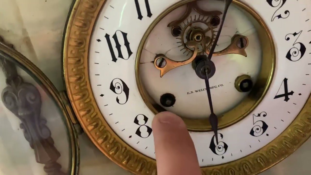 E.N Welch Marble Mantle Clock