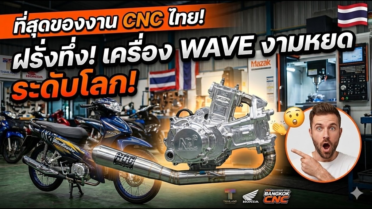 เครื่อง Wave หลักล้าน! ฝรั่งยังอึ้ง! งาน CNC ไทยกระหึ่มโลก แต่ง Honda Wave ให้สวยระดับ Masterpiece