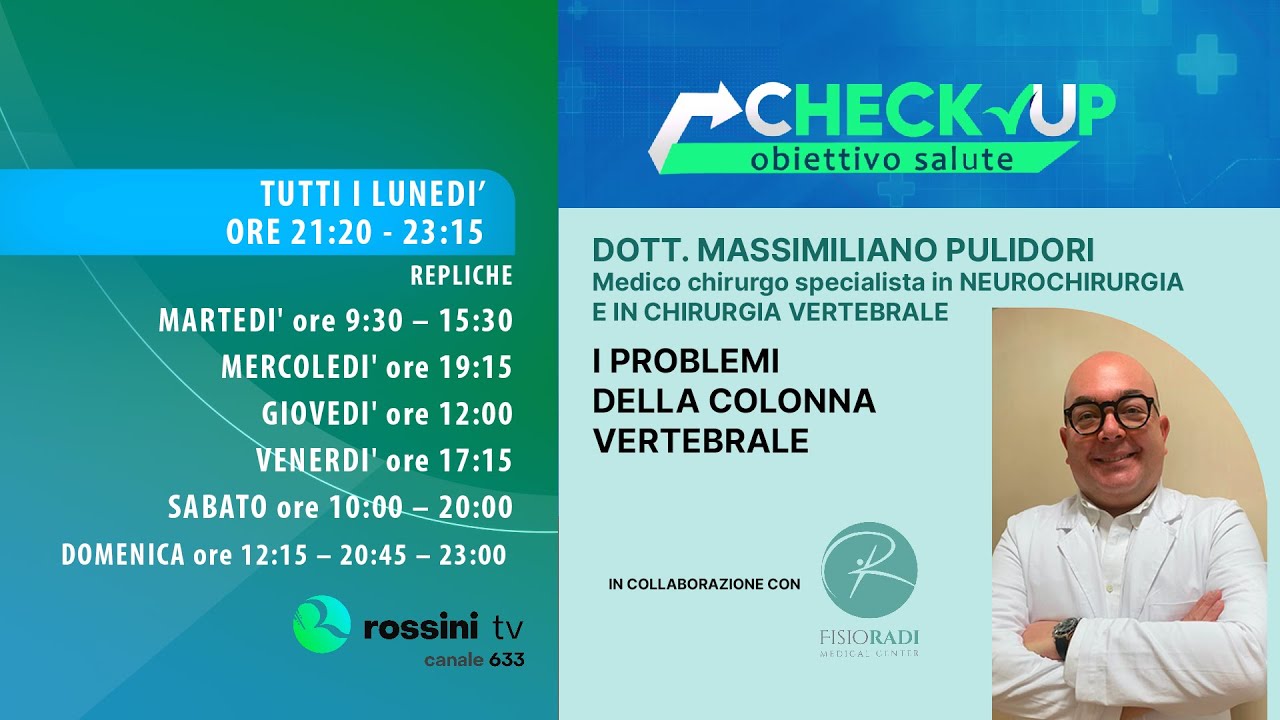 CHECK UP OBIETTIVO SALUTE - PUNTATA 18 - &ldquo;OSTEOPOROSI E FRATTURE VERTEBRALI&rdquo;