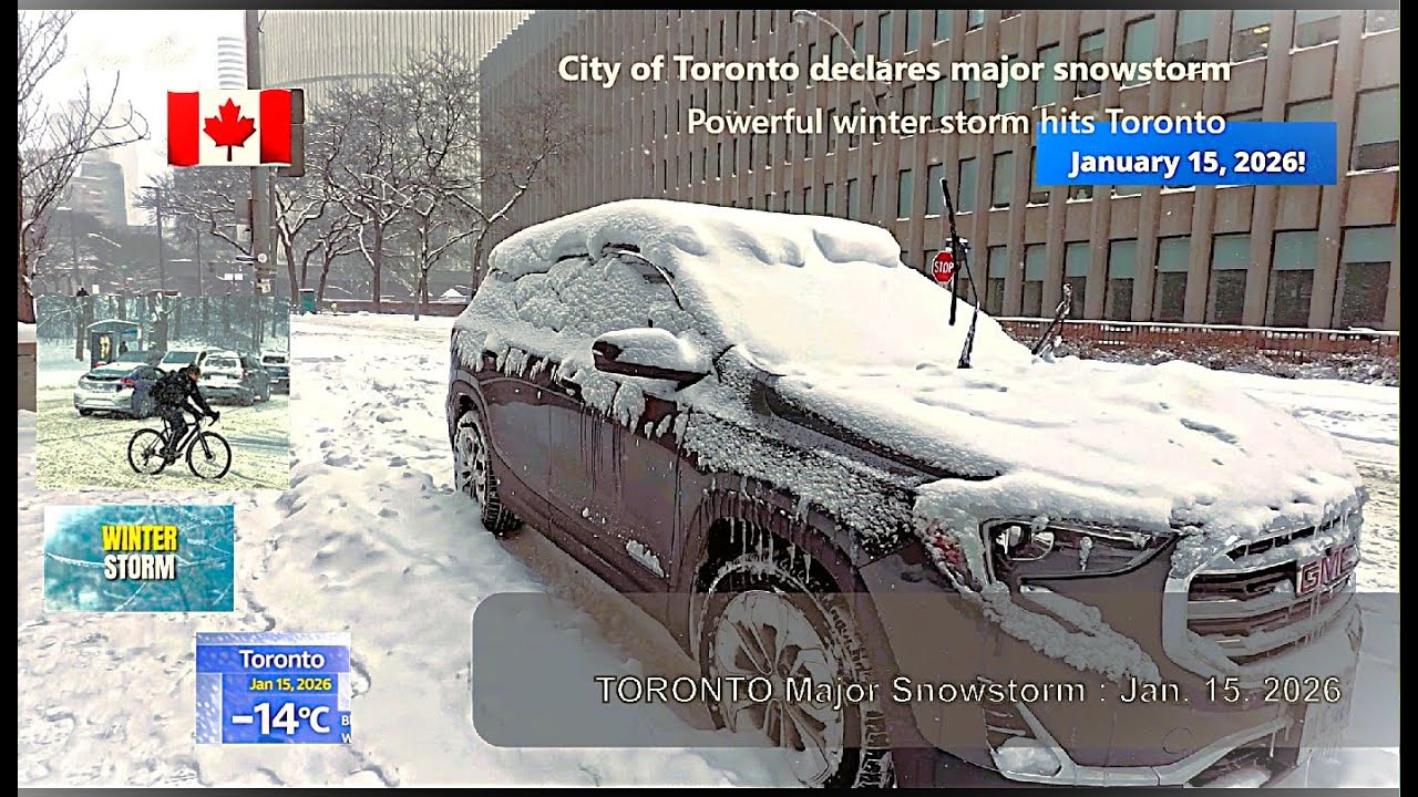 ❆🍁❆TORONTO Major Snowstorm 2️⃣0️⃣2️⃣6️⃣ Heaviest Snowfall ➡Downtown ❆ JAN15❆ Canada #WinterStormSlam