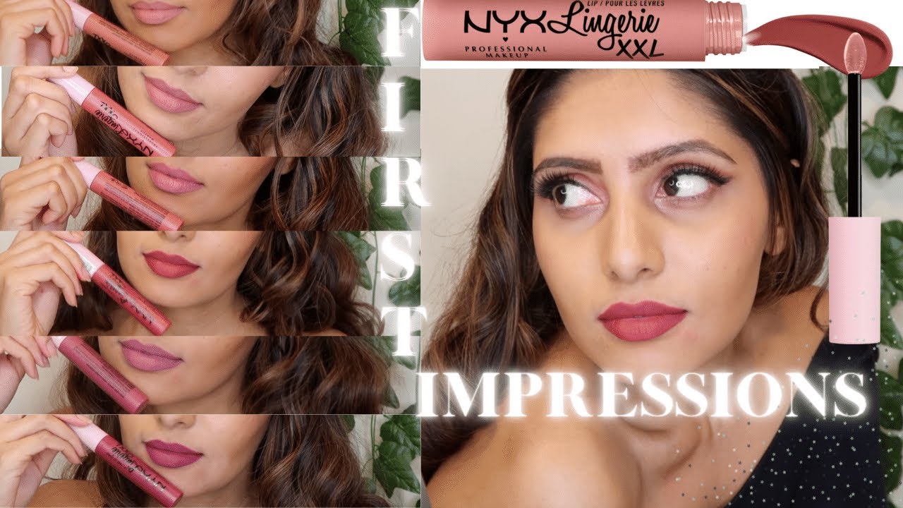 NEW NYX LIP LINGERIE XXL MATTE LIQUID LIPSTICK SWATCHES | MEDIUM/BROWN/OLIVE SKIN ❤