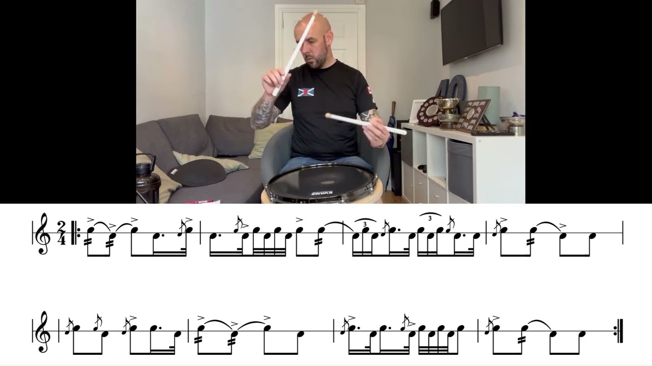 Teribus 1st Part. Beginner/Intermediate Scottish Snare Drum Scores.