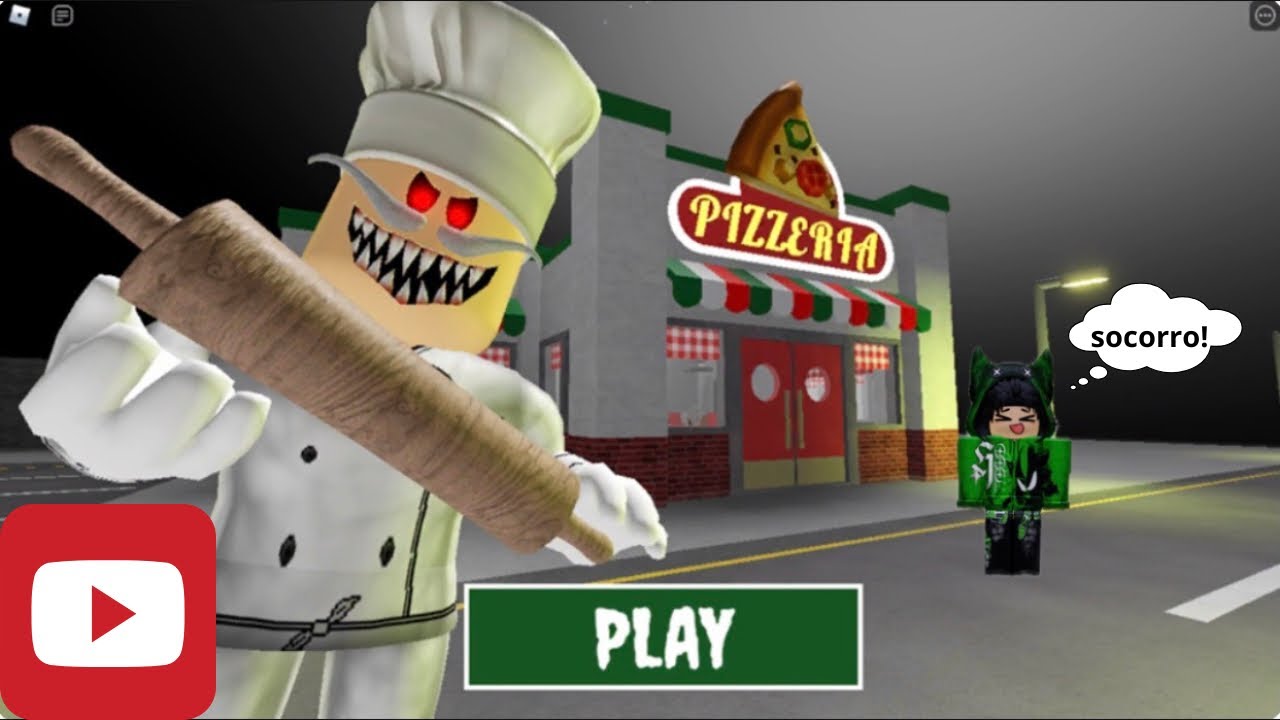 Fugir da pizzaria do papa no Roblox 