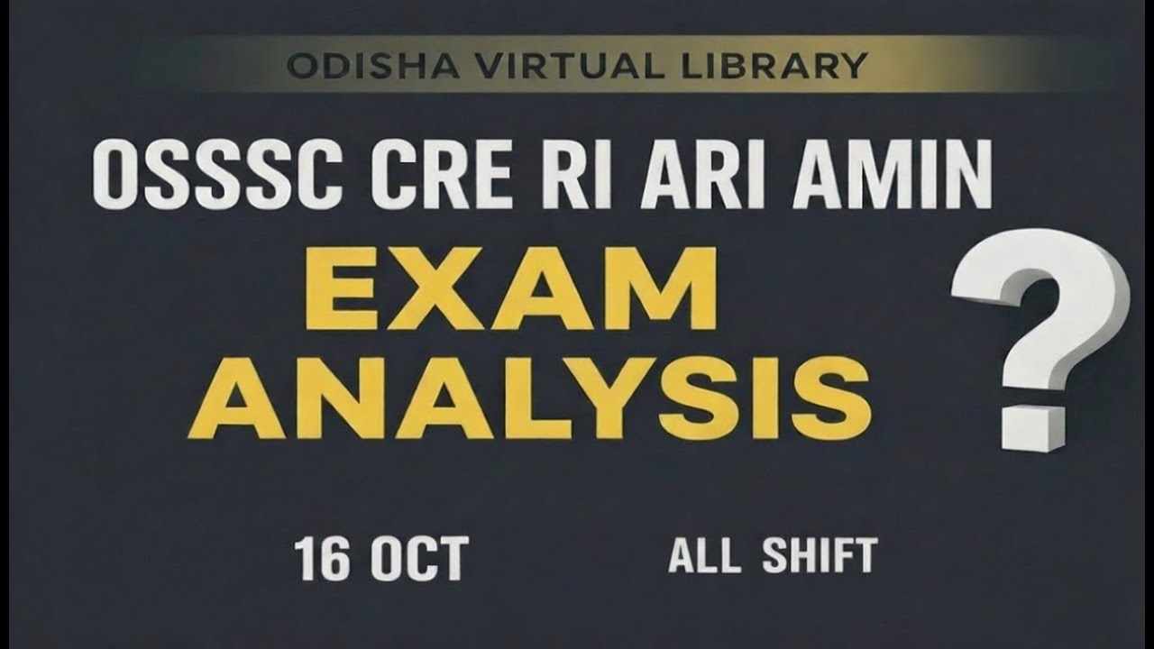 RI Question Paper 2025 | OSSSC RI Exam Analysis Today | RI Amin ALL shift Today 16th October #osssc