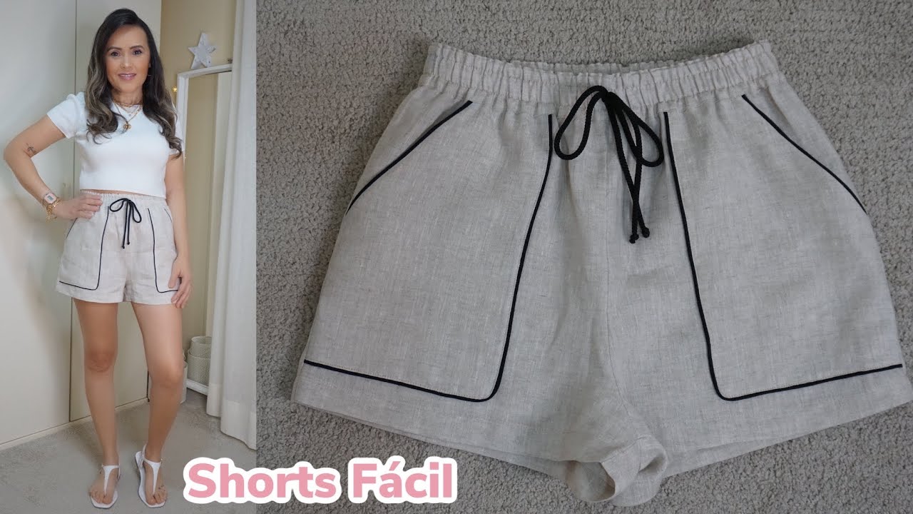 CORTE E COSTURA SHORTS FACIL PARA INICIANTE