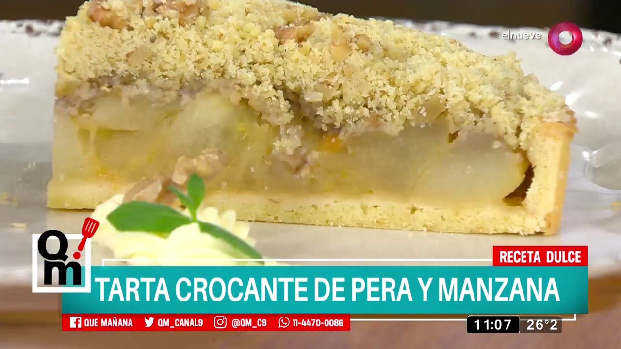 Receta dulce: Tarta crocante de pera y manzana