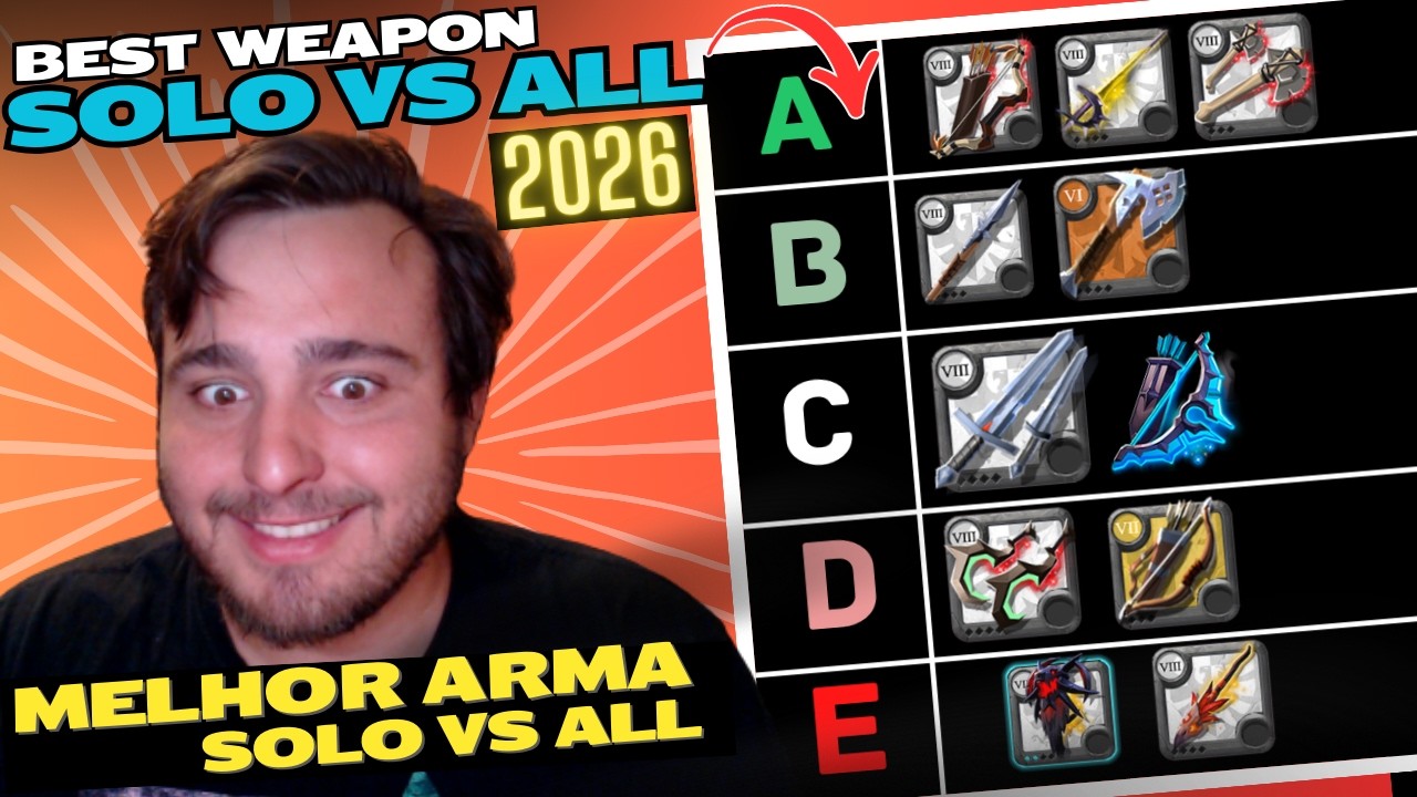 ⚔️TOP Melhores armas para fazer Solo vs ALL Open world no PVP | Albion Online