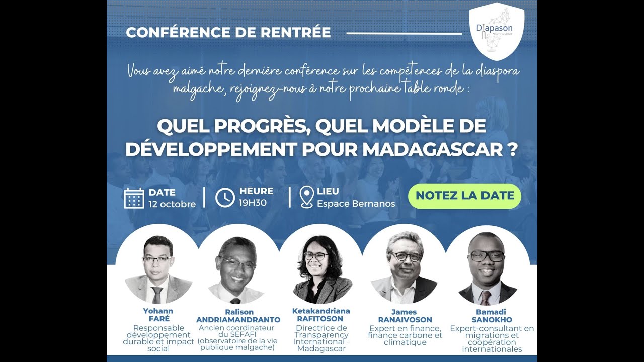 Conférence Diapason : Quel progrès, quel modèle de développement pour Madagascar ?