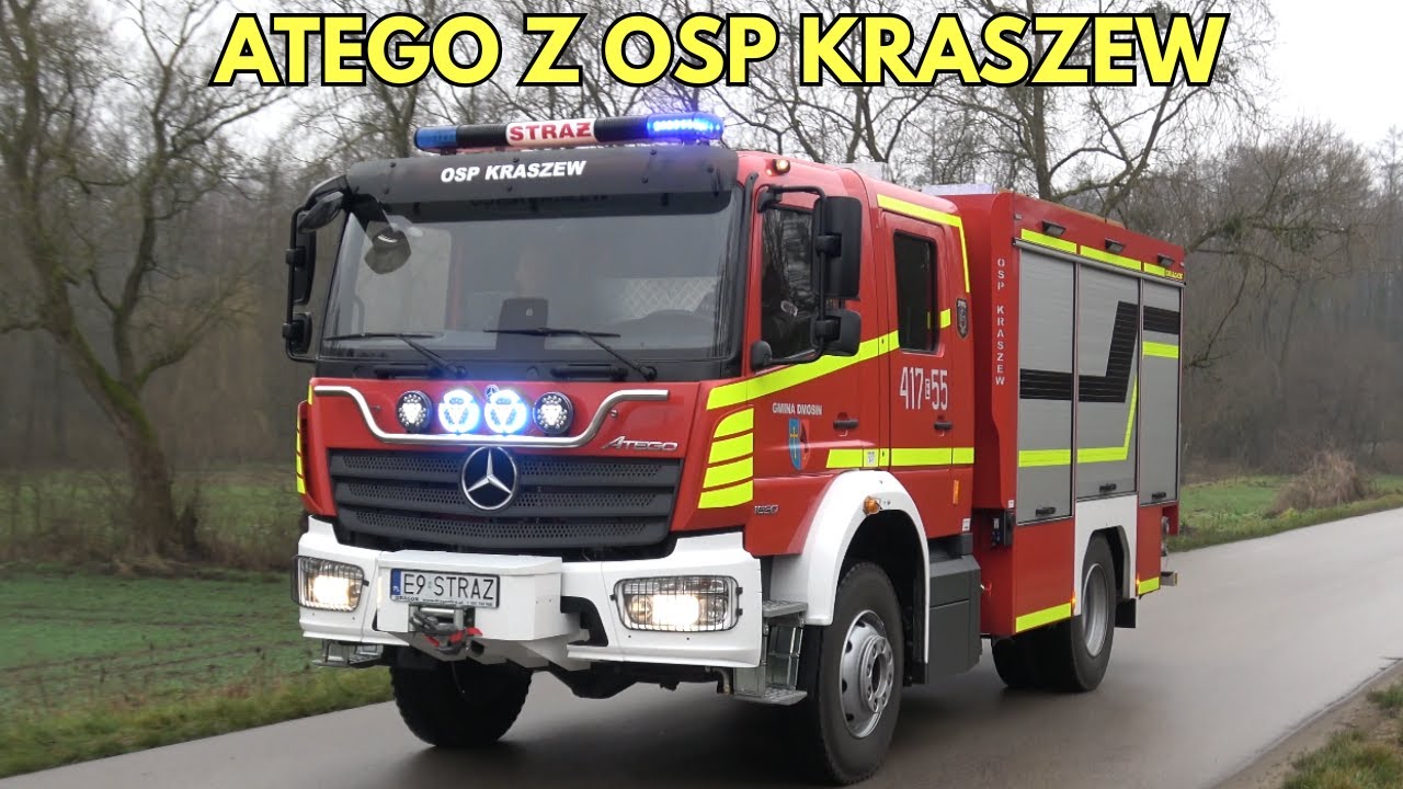 NOWE ATEGO OD FIRMY DRAGON DLA OSP KRASZEW - Powitanie wozu 417[E]55 GBA Mercedes Benz Atego