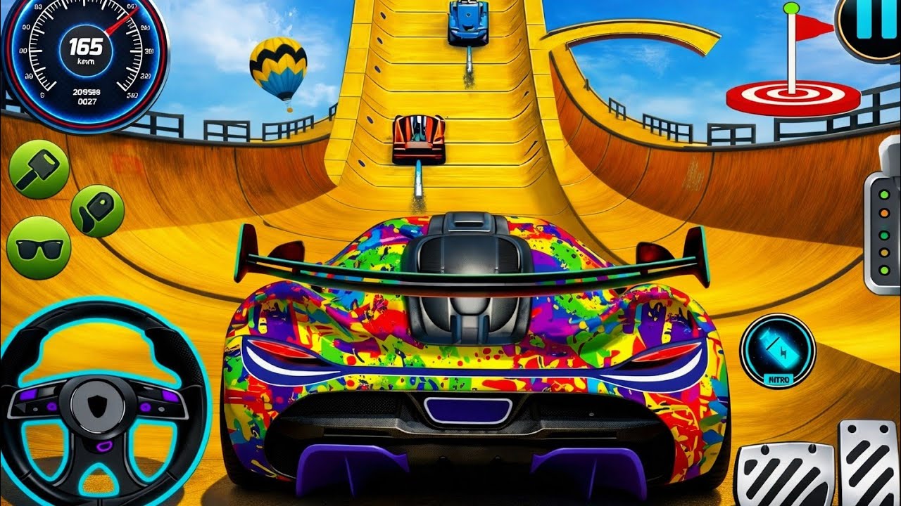😱🤯GT car game mega ramp game! Megaramp car game! GT car resing game 🎯🎮